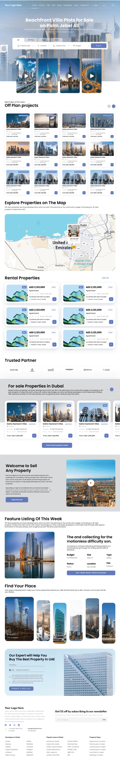Default theme — full page preview of a BrokerPromote real estate website