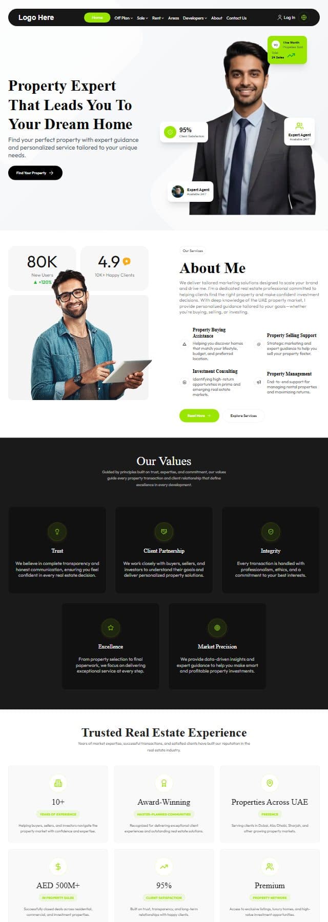 Demo 4 — full page preview of a live BrokerPromote demo website