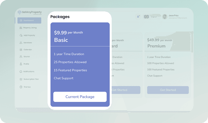 Subscribed Package and Benefits View