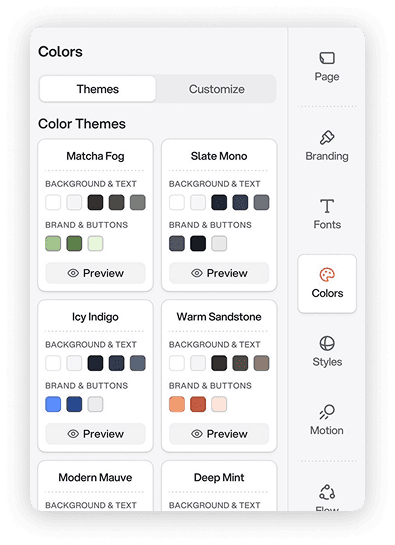 customizer settings